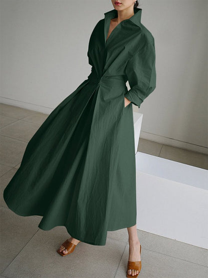 CD | Rochie midi chic cu închidere cu nasturi