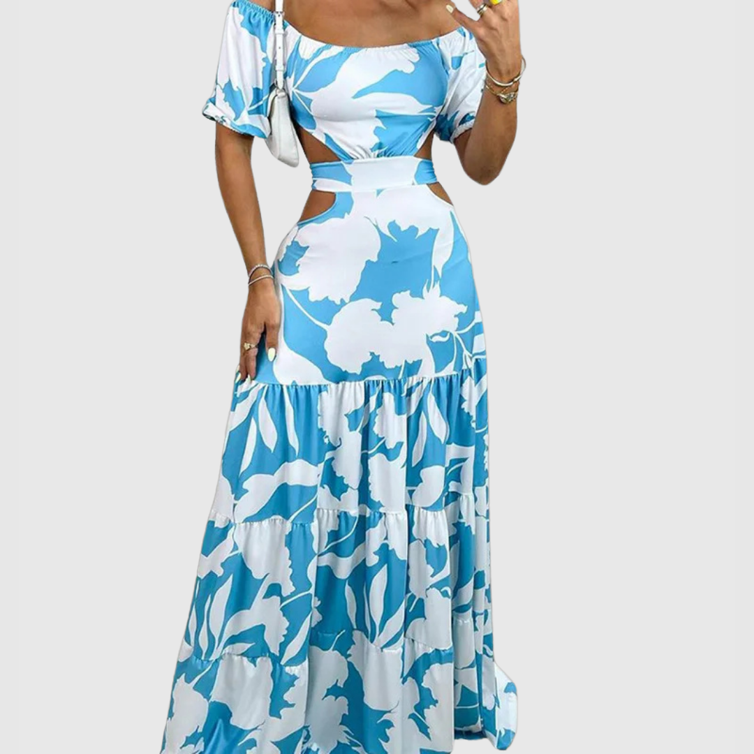 CD | Rochie midi elegantă cu granulație neregulată și decolteu