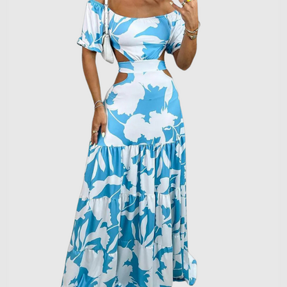 CD | Rochie midi elegantă cu granulație neregulată și decolteu