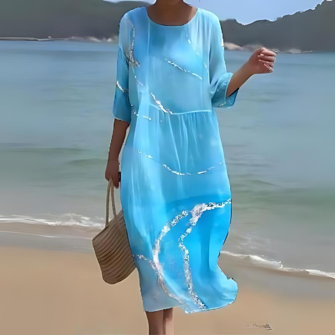 CD | Rochie midi elegantă pentru femei - fluidă, ușoară, stil pe tot parcursul anului pentru șic fără efort