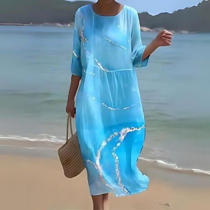 CD | Rochie midi elegantă pentru femei - fluidă, ușoară, stil pe tot parcursul anului pentru șic fără efort