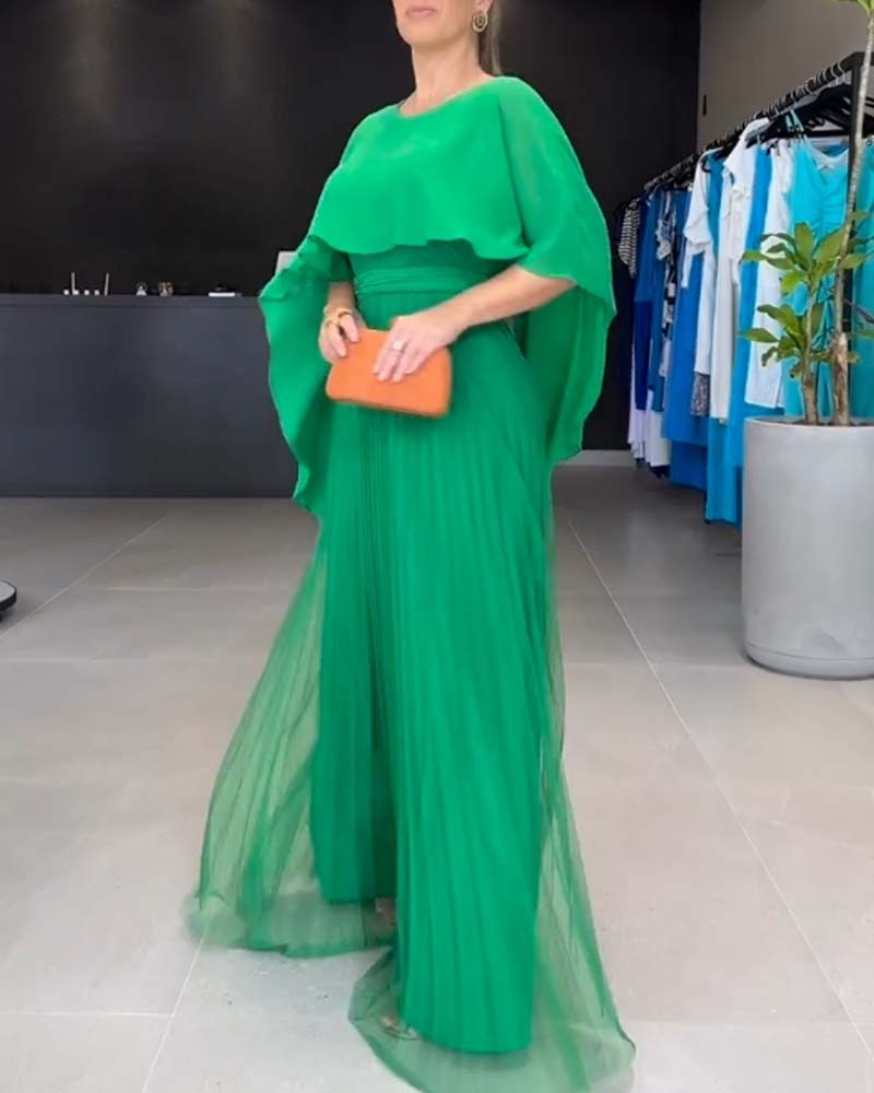 CD | Rochie maxi roz cu mai multe straturi
