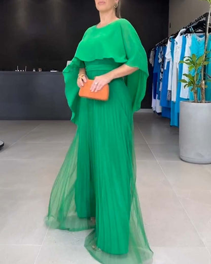 CD | Rochie maxi roz cu mai multe straturi