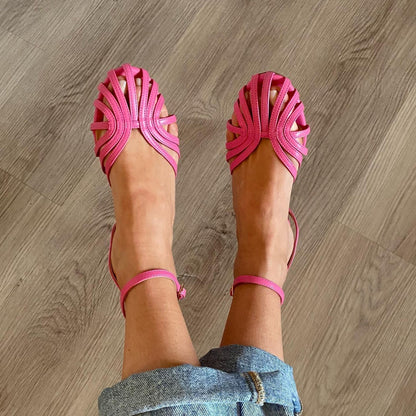 CD | Hollow Out rotund Toe pantofi curea glezna