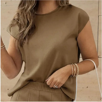 CD | MW - Set elegant din două piese cu pantaloni largi și tricou