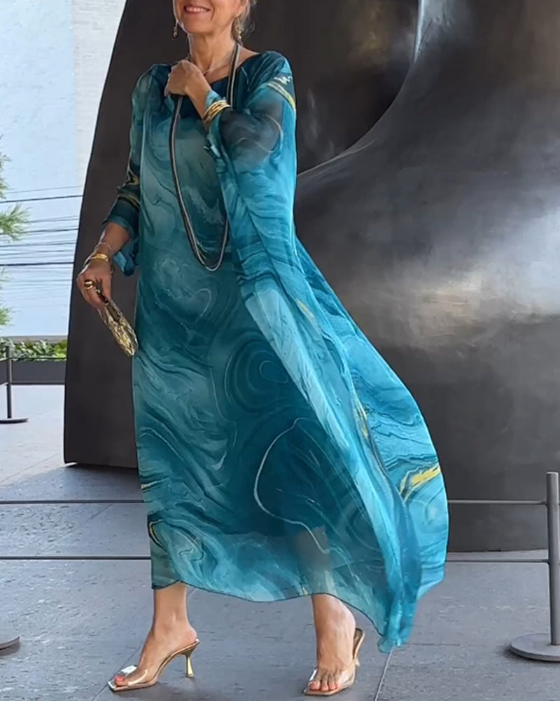 CD | Rochie elegantă, fluidă, imprimată
