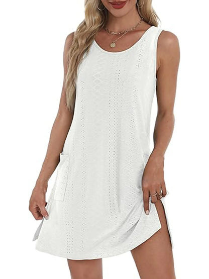 CD | Fantă laterală Rochie mini tank fără mâneci