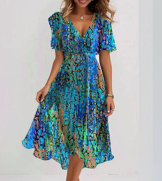 CD | Rochie midi fluidă imprimată