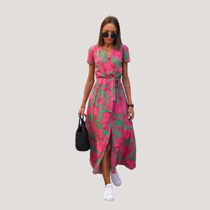 CD | Rochie midi cu mânecă scurtă, cu curea