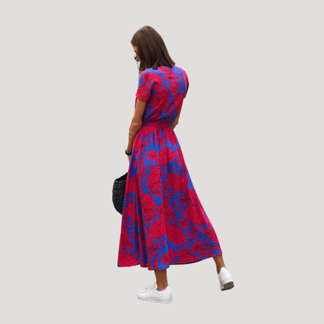 CD | Rochie midi cu mânecă scurtă, cu curea