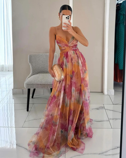 CD | Rochie lungă elegantă cu imprimeu floral