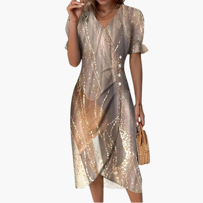 CD | Rochie lungă pentru femei cu imprimeu floral și talie decupată