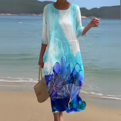 CD | Rochie midi elegantă pentru femei - fluidă, ușoară, stil pe tot parcursul anului pentru șic fără efort