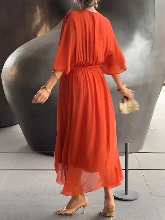 CD | Rochie midi atemporală cu aspect înfășurat