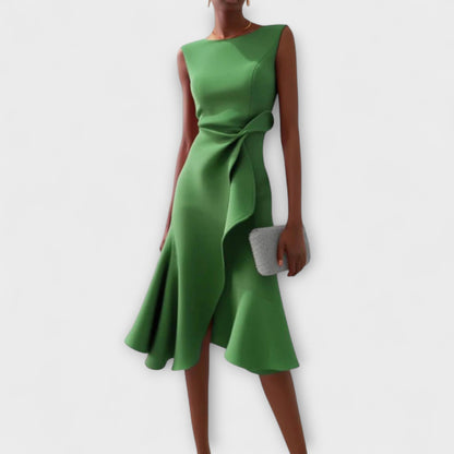 CD | Juliette™ - Rochie midi elegantă drapată asimetrică