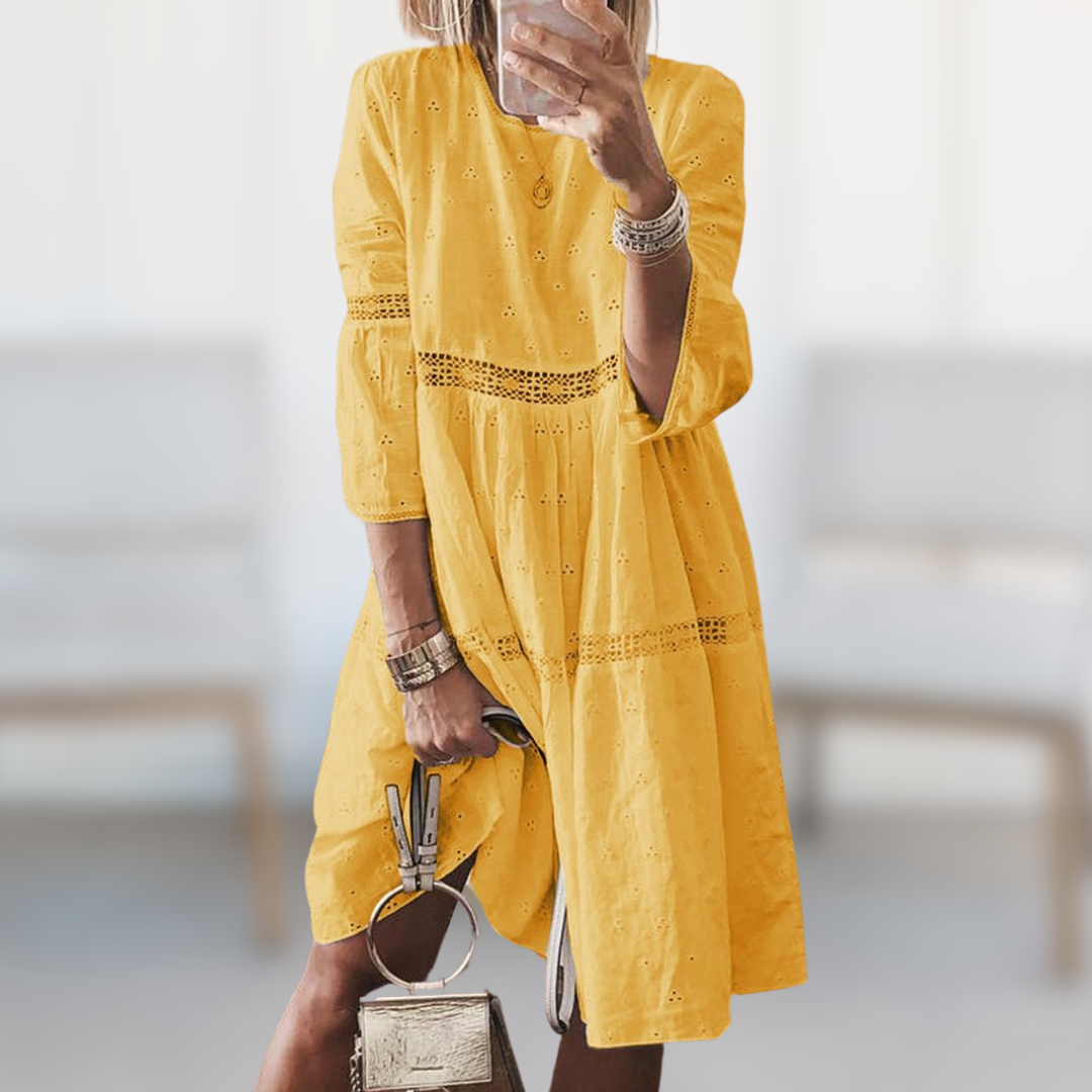 CD | Rochie midi cu mânecă lungă | Rochie midi albă | Rochii midi pentru femei