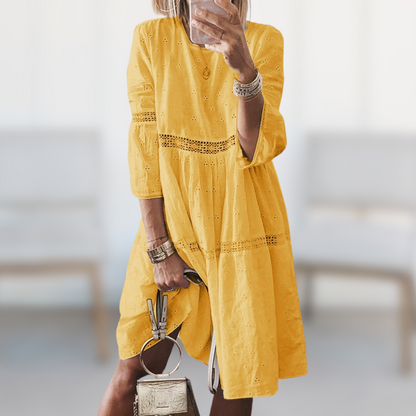 CD | Rochie midi cu mânecă lungă | Rochie midi albă | Rochii midi pentru femei