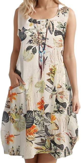 CD | Rochie midi din bumbac cu flori, cu un aspect vintage