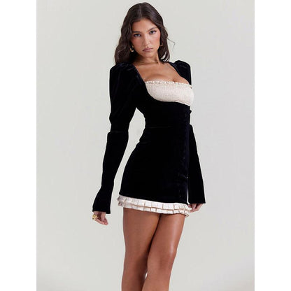 CD | Rochie mini elegantă cu mânecă lungă fără spate