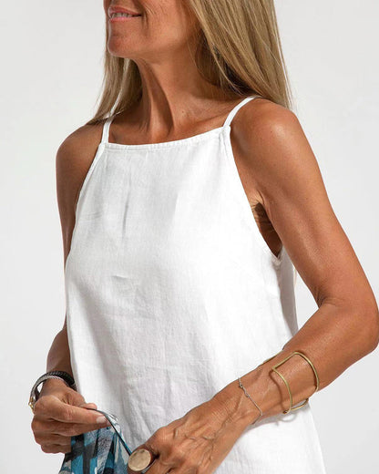 CD | Casual rochie fără mâneci spaghete cu fantă laterală rochie maxi