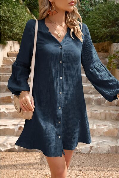 CD | Rochie mini Devine cu mâneci balon crestate