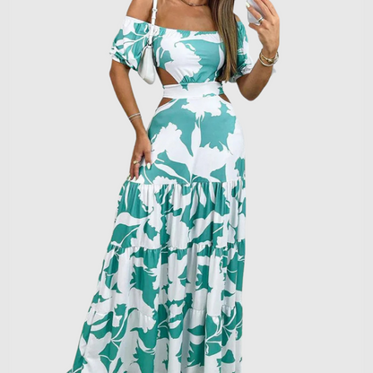 CD | Rochie midi elegantă cu granulație neregulată și decolteu