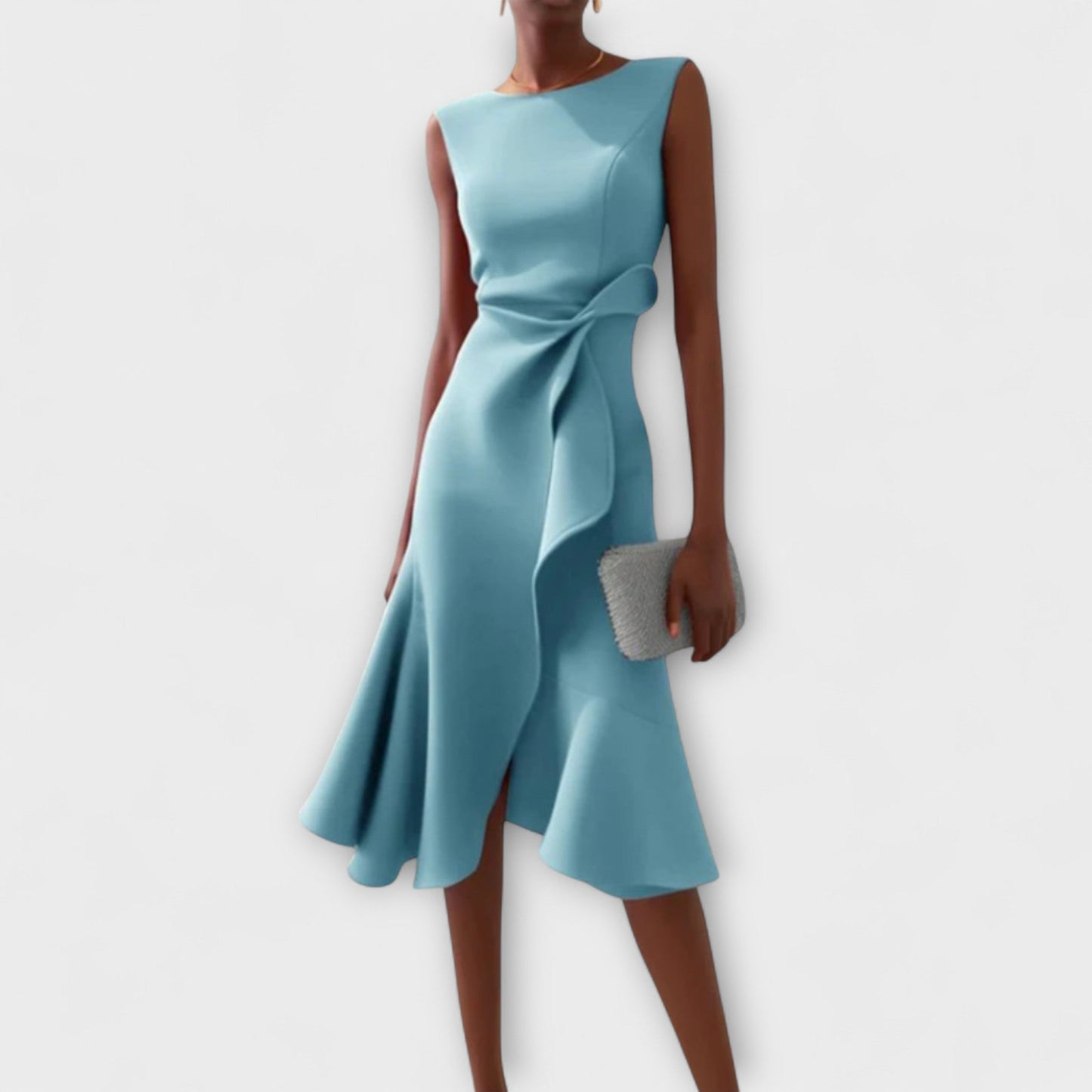 CD | Juliette™ - Rochie midi elegantă drapată asimetrică