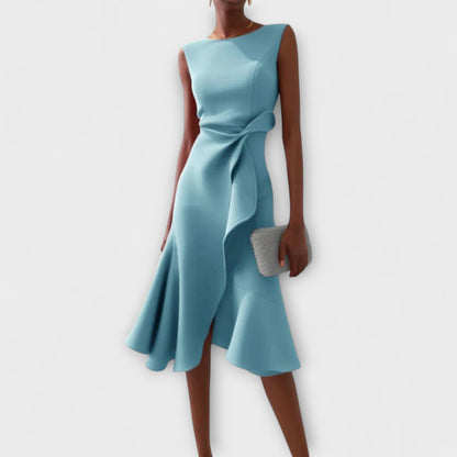 CD | Juliette™ - Rochie midi elegantă drapată asimetrică