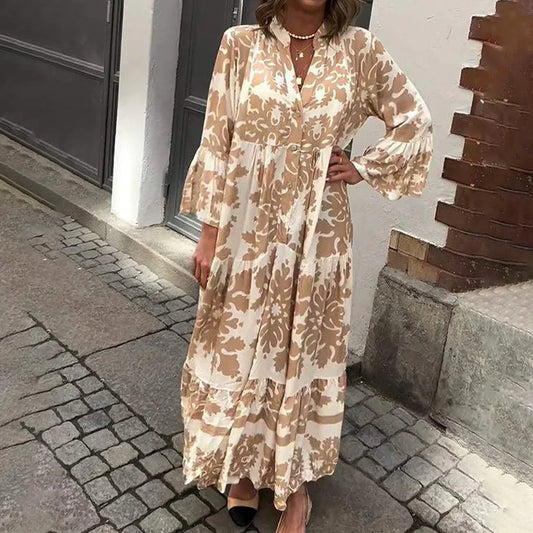 CD | Rochie maxi boho imprimată la modă