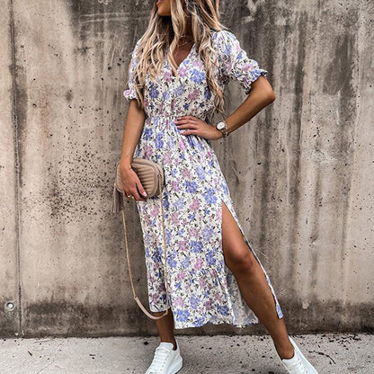 CD | Rochie midi de vară pentru femei - rochie ușoară, fluidă, fără mâneci