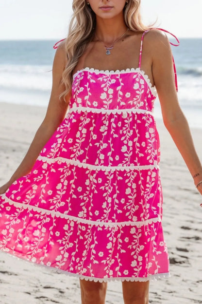 CD | Mini rochie fără mâneci cu imprimeu floral Ric Rac Patched