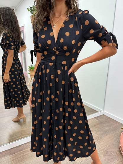 CD | Rochie midi chic cu buline pentru orice ocazie