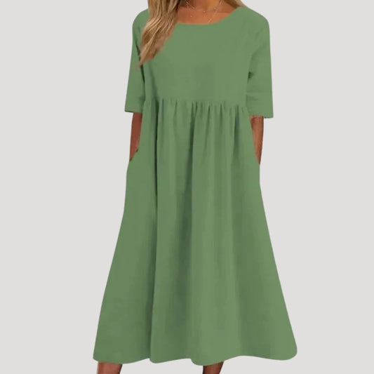 CD | Rochie midi pentru femei cu buzunare, cu croială largă