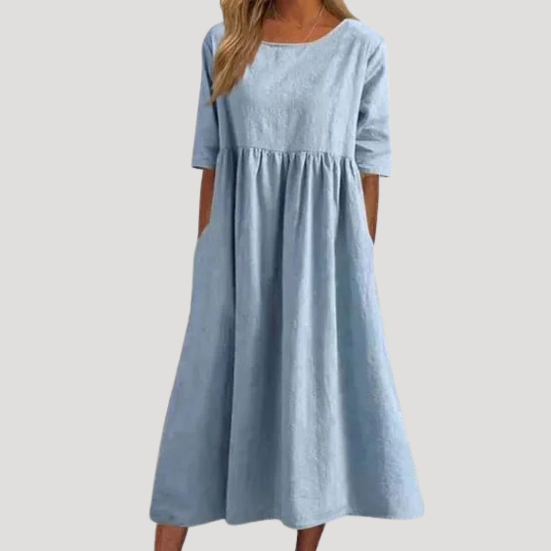 CD | Rochie midi pentru femei cu buzunare, cu croială largă