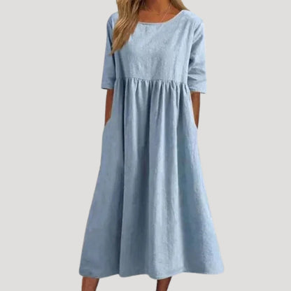 CD | Rochie midi pentru femei cu buzunare, cu croială largă