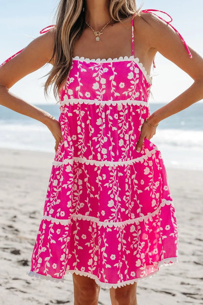 CD | Mini rochie fără mâneci cu imprimeu floral Ric Rac Patched