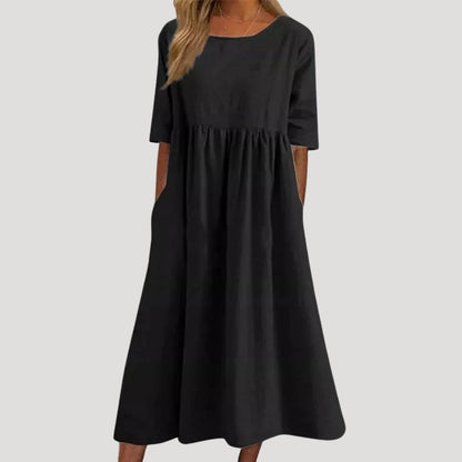 CD | Rochie midi pentru femei cu buzunare, cu croială largă