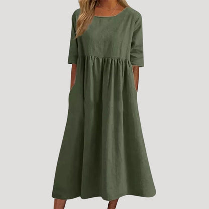 CD | Rochie midi pentru femei cu buzunare, cu croială largă