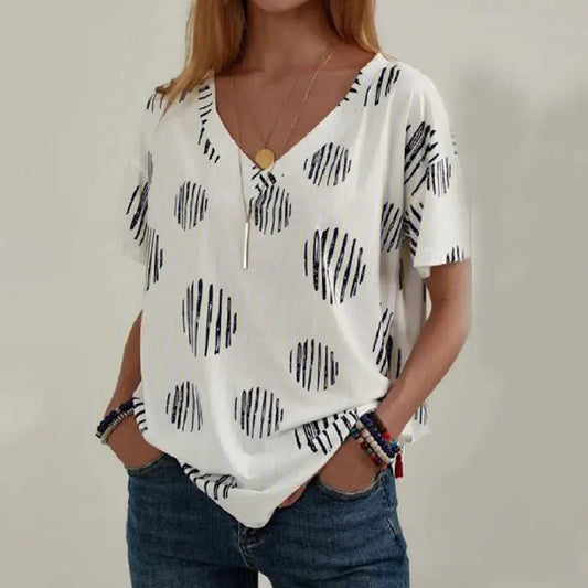 CD | Tricou cu mânecă scurtă cu decolteu în V