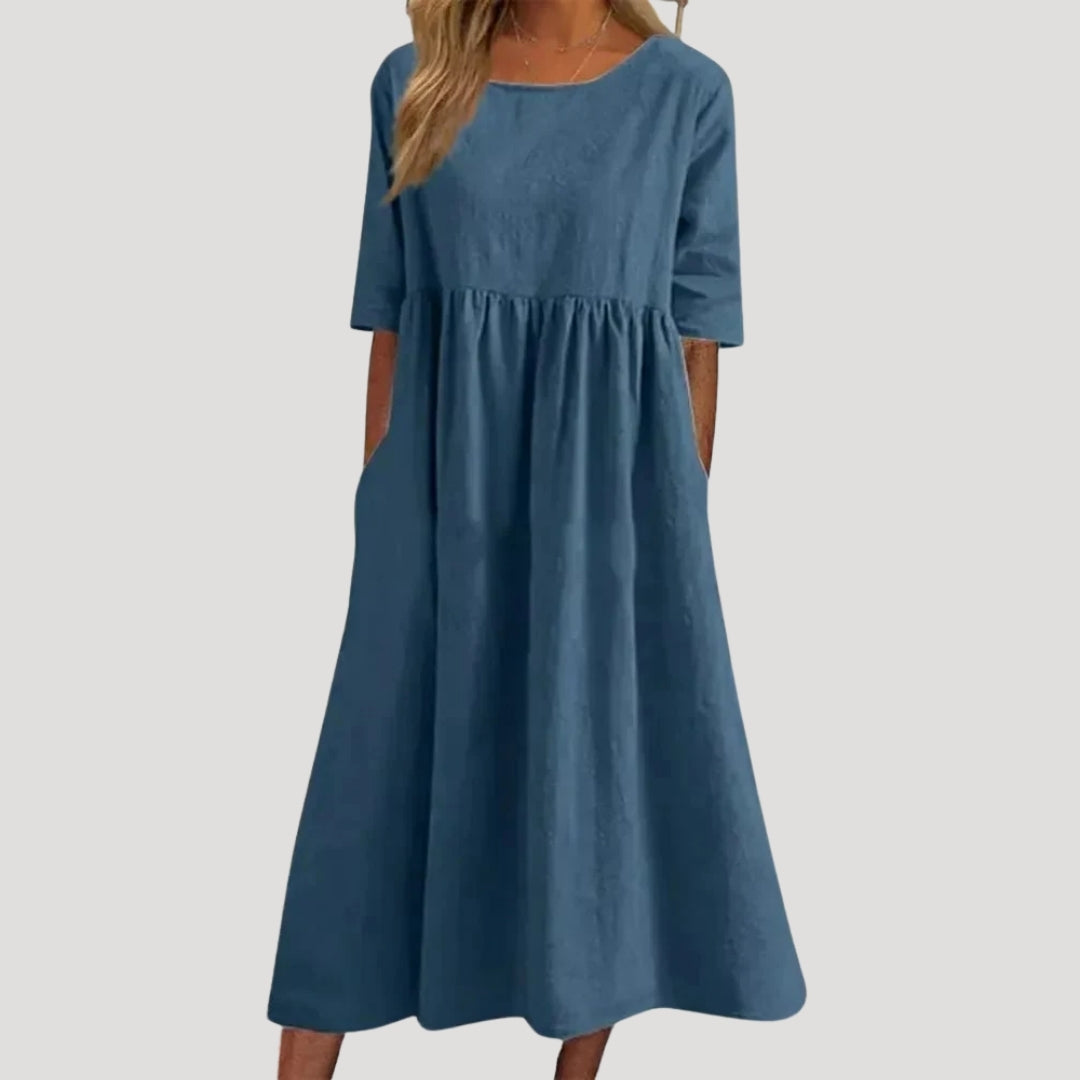 CD | Rochie midi pentru femei cu buzunare, cu croială largă