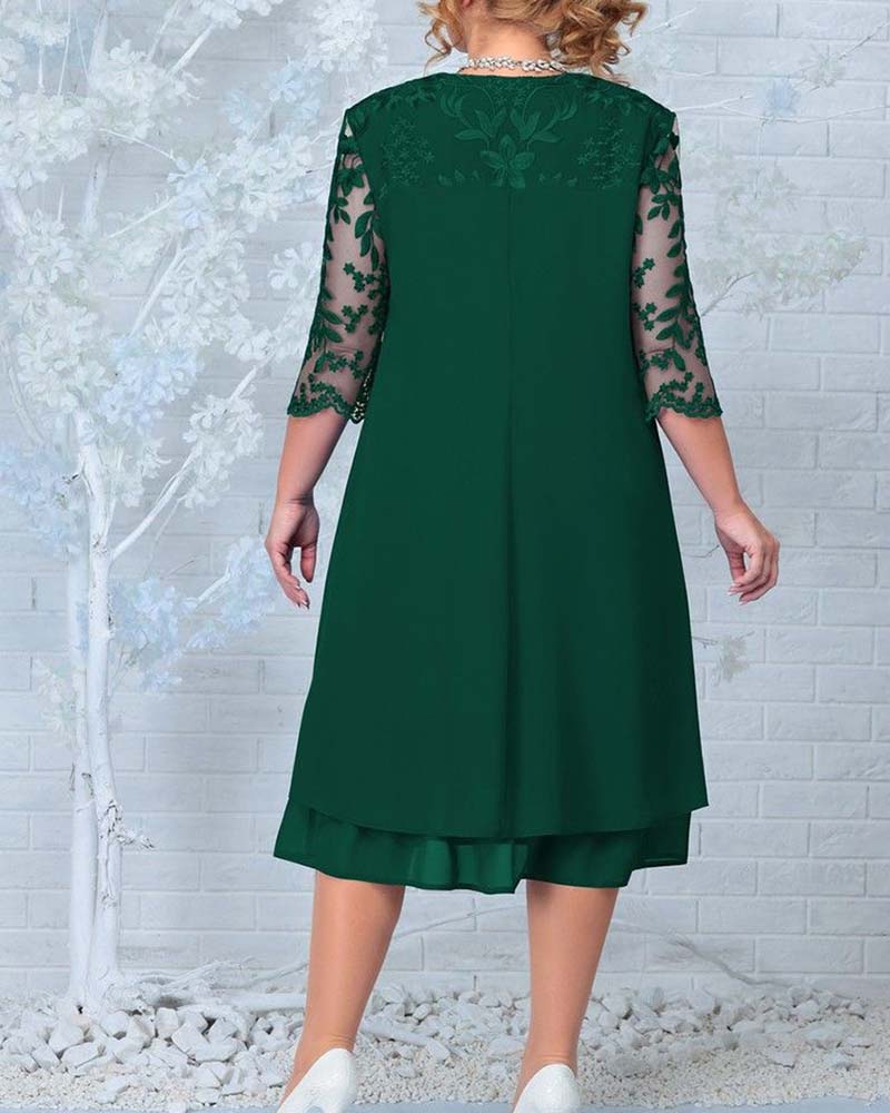 CD | Rochie casual lejeră din șifon brodat