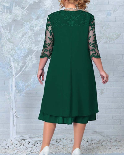 CD | Rochie casual lejeră din șifon brodat