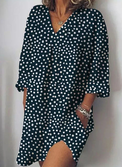CD | Rochie tunică confortabilă și lejeră cu model floral