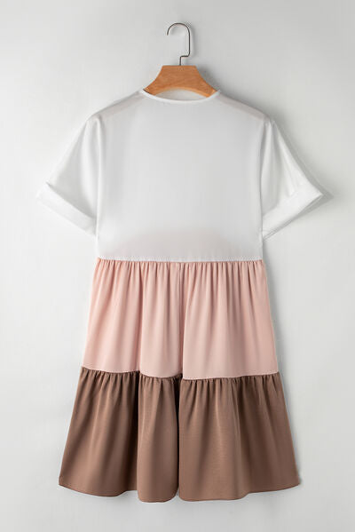 CD | Mini rochie cu mânecă scurtă Colour Block