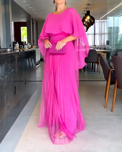 CD | Rochie maxi roz cu mai multe straturi