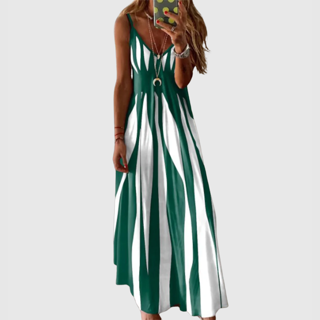 CD | Chic Rochie maxi cu dungi fără mâneci