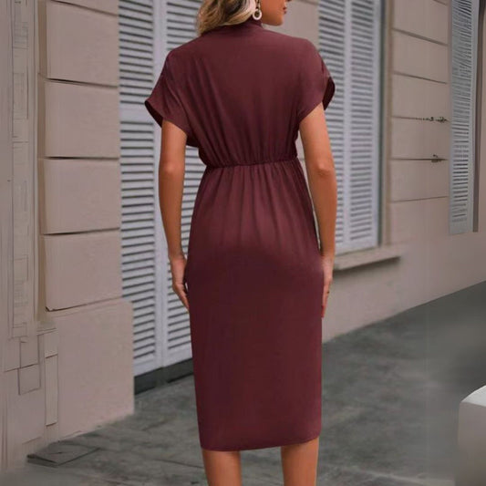 CD | Rochie midi elegantă drapată pentru femei