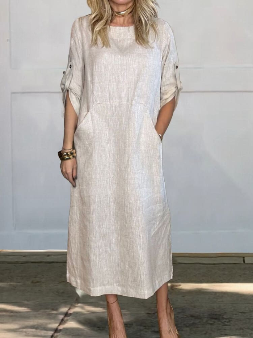CD | Rochie midi cu buzunar elegant