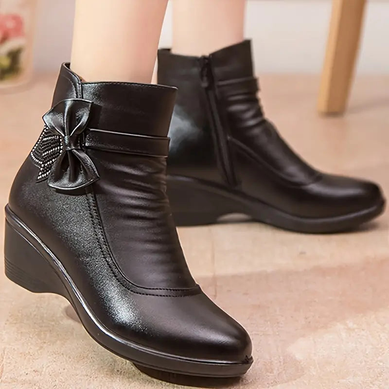 CD | CIZME CU FERMOAR LATERAL PLATFORMĂ BOWKNOT