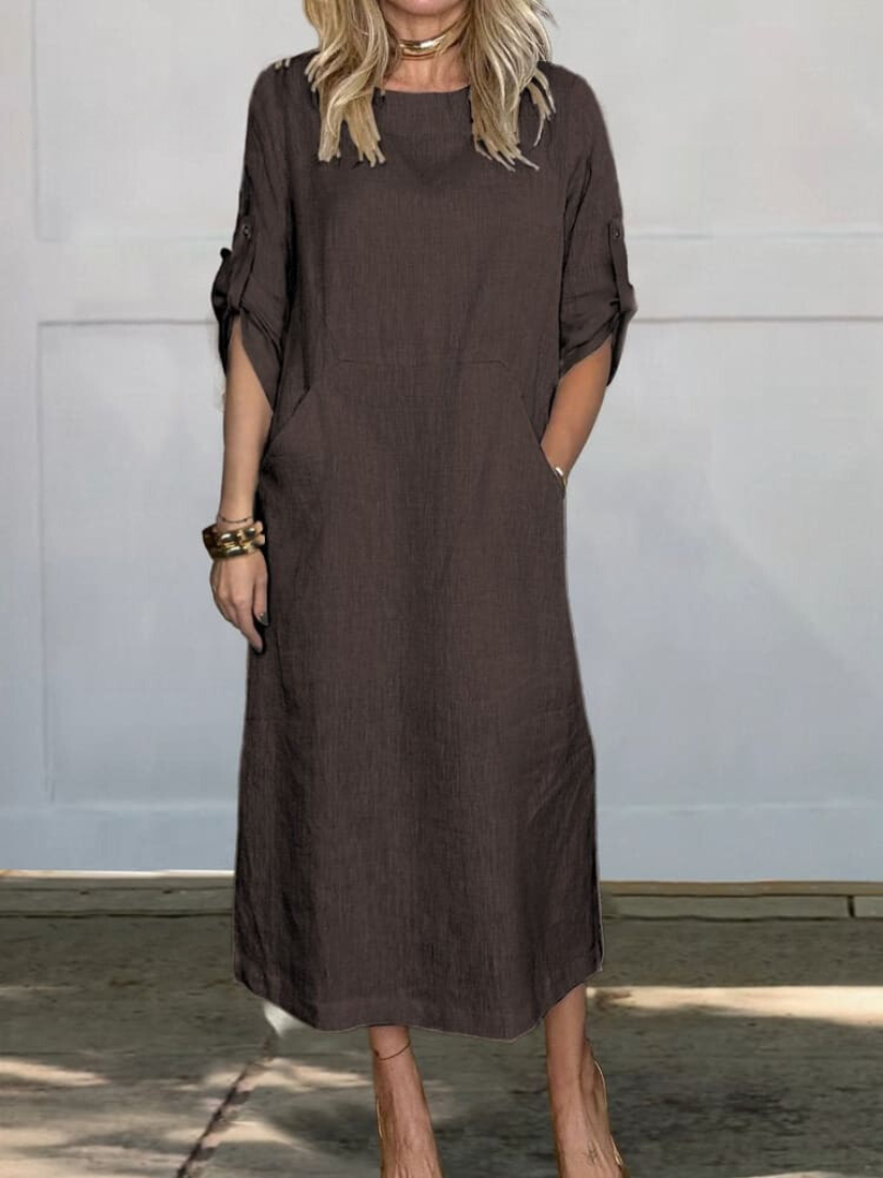 CD | Rochie midi cu buzunar elegant